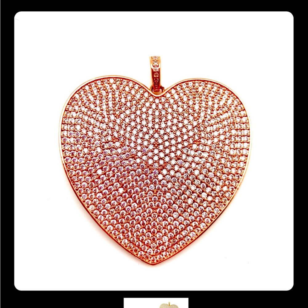 Karli Buxton Rose Gold pave Heart Charm